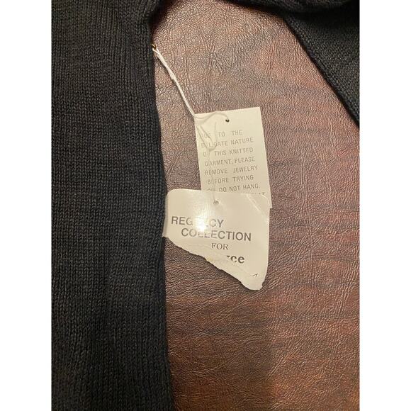 NWT Vintage Regency Collection Black Sequin Beaded Sweater (SM) 80s Glam Holiday - Picture 7 of 9